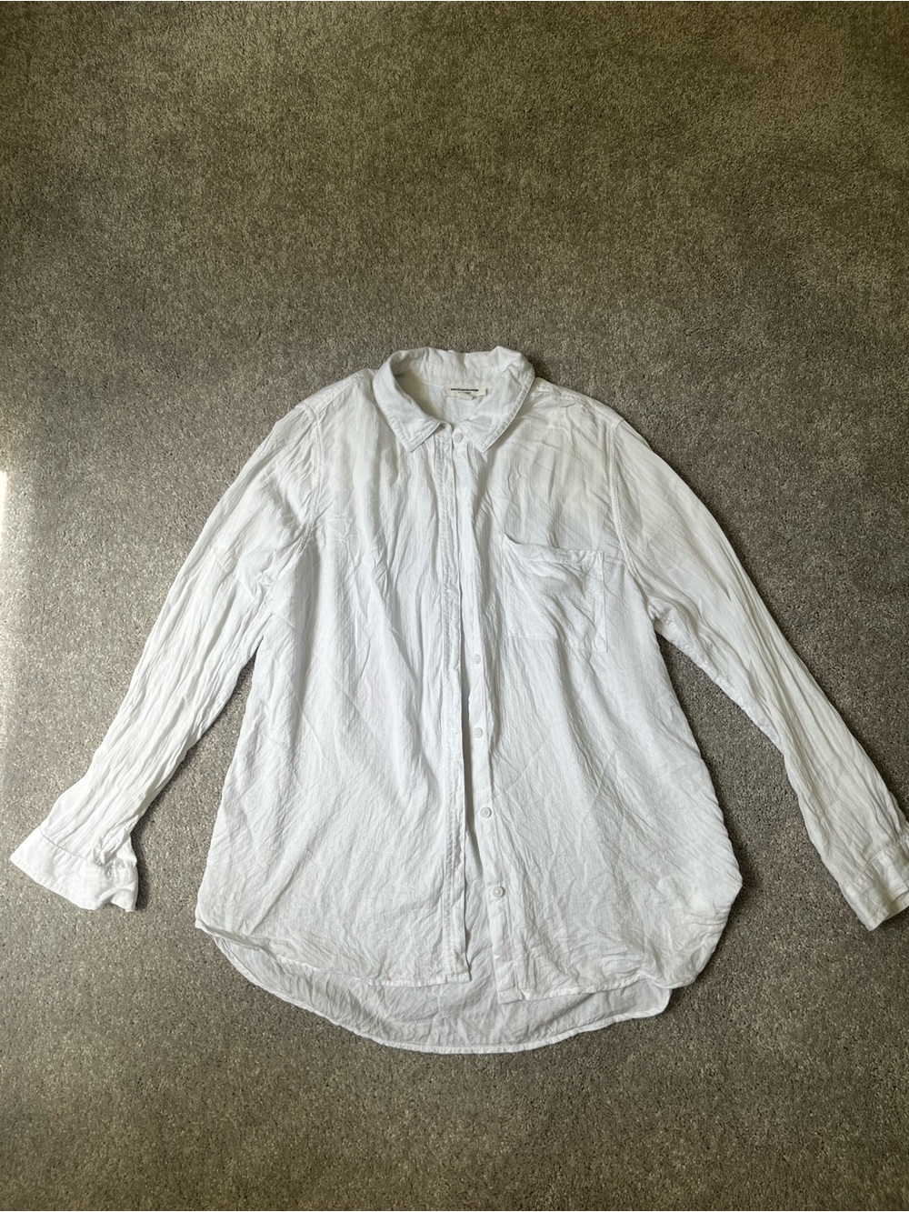 Classic White Long-Sleeve Button-Up Shirt